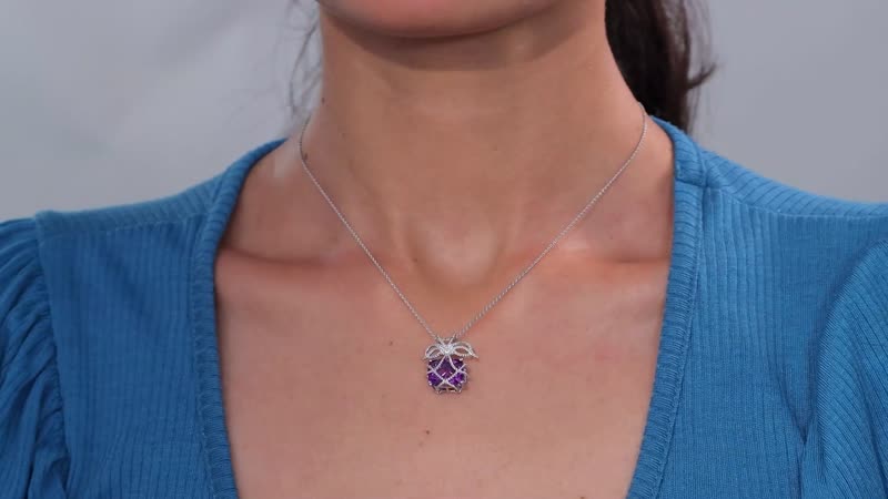 Moroccan Rose 5.25 ctw Love Bow Pendant Necklace in Rhodium Over Sterling Silver 20 Inches