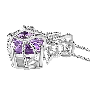 Moroccan Rose 5.25 ctw Love Bow Pendant Necklace in Rhodium Over Sterling Silver 20 Inches