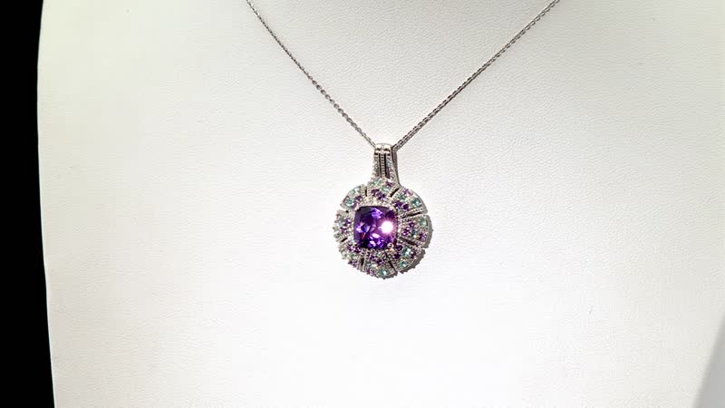 Moroccan Rose 5.65 ctw Floral Pendant Necklace in Rhodium Over Sterling Silver 20 Inches
