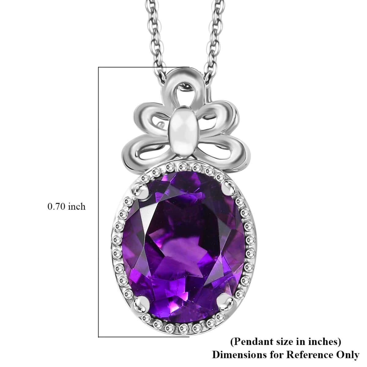 Moroccan Amethyst 2.50 ctw Butterfly Pendant Necklace in Rhodium Over Sterling Silver 20 Inches image number 6