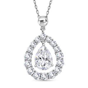 Simulated Diamond 2.15 ctw Pendant Necklace in Sterling Silver 18 Inches