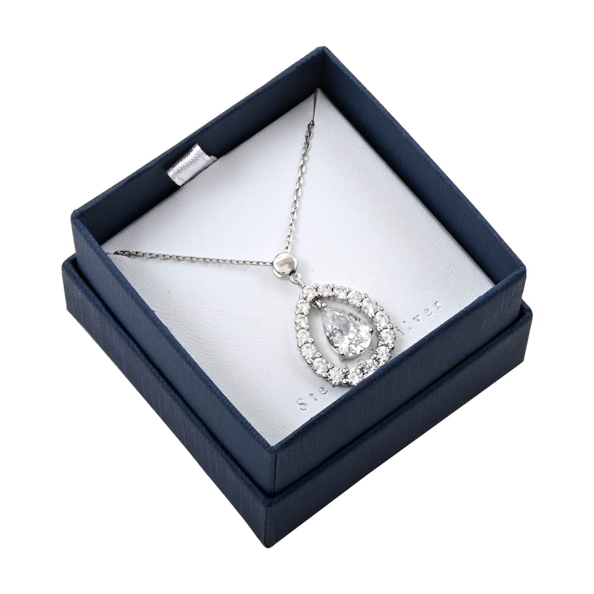 Simulated Diamond 2.15 ctw Pendant Necklace in Sterling Silver 18 Inches image number 5