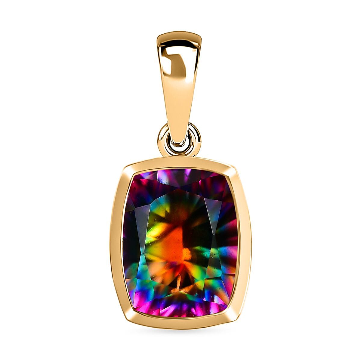 Nebula Quartz Doublet 7.52 ctw Ring (Size 10.0) and Pendant in Vermeil YG Over Sterling Silver