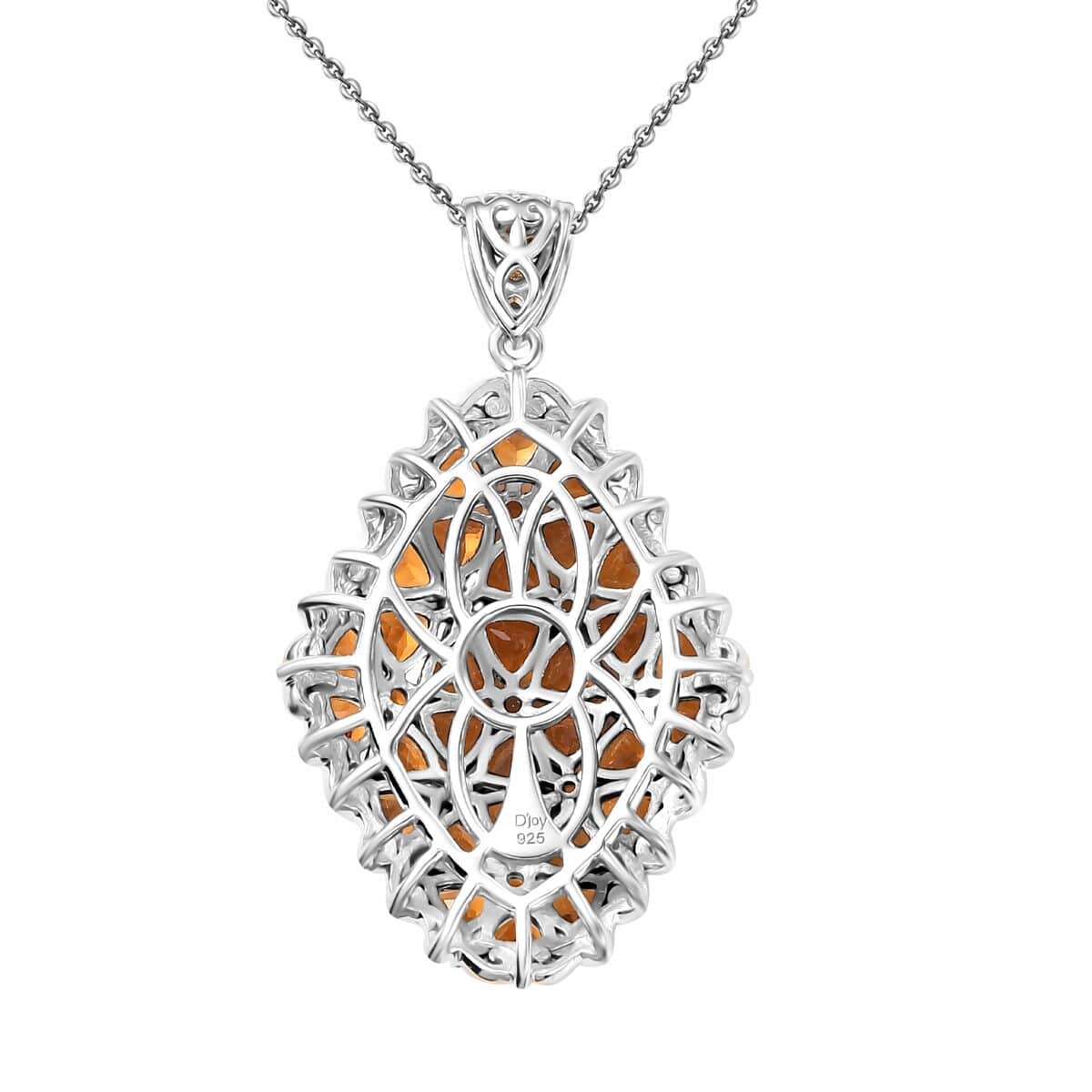 Santa Ana Madeira Citrine 7.10 ctw Pendant Necklace in 18K Vermeil YG and Rhodium Over Sterling Silver 20 Inches image number 4