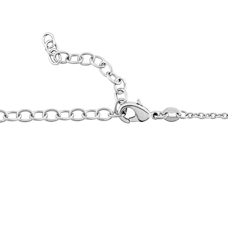 Simulated Peridot and Simulated Diamond 3.60 ctw Pendant Necklace in Silvertone 18 Inches