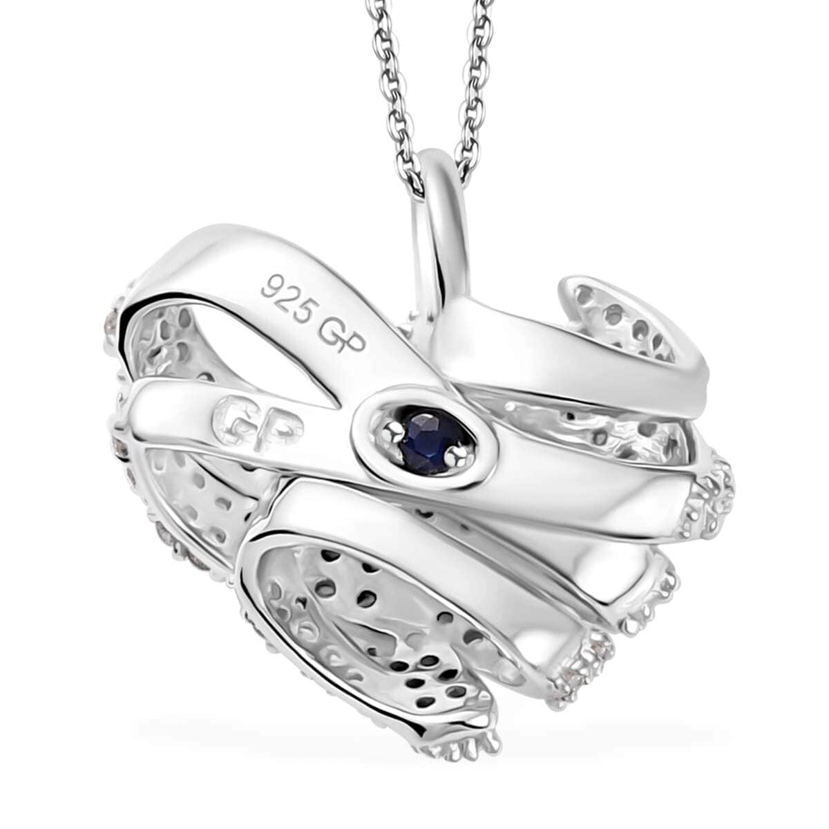 GP Amore Collection Diamond 0.50 ctw Heart Pendant Necklace in Rhodium Over Sterling Silver 20 Inches image number 4