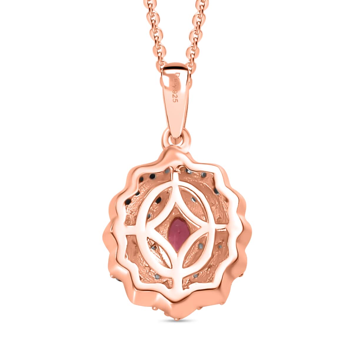 Mahenge Spinel and Multi Gemstone 0.75 ctw Sunset Bloom Pendant Necklace in 18K Vermeil Rose Gold Over Sterling Silver 20 Inches image number 4