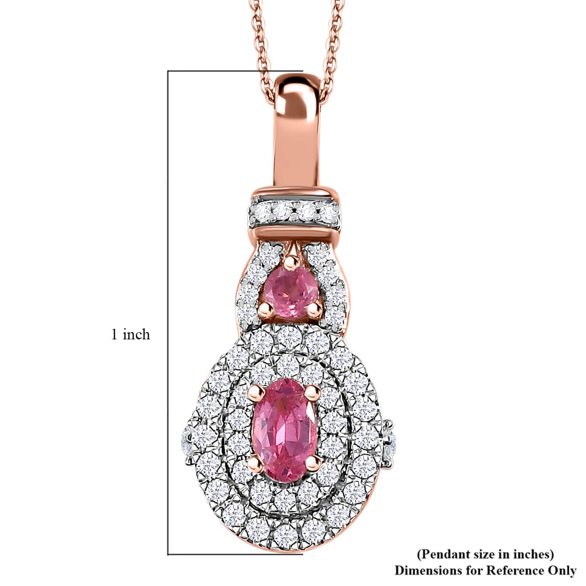 Mahenge Spinel and White Zircon 0.80 ctw Blossom Embrace Pendant Necklace in 18K Vermeil Rose Gold Over Sterling Silver 20 Inches image number 6