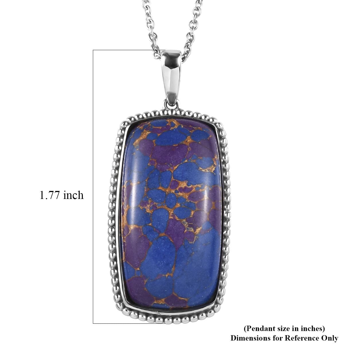 Mojave Purple Turquoise 24.85 ctw Pendant Necklace in Stainless Steel 20 Inches image number 5