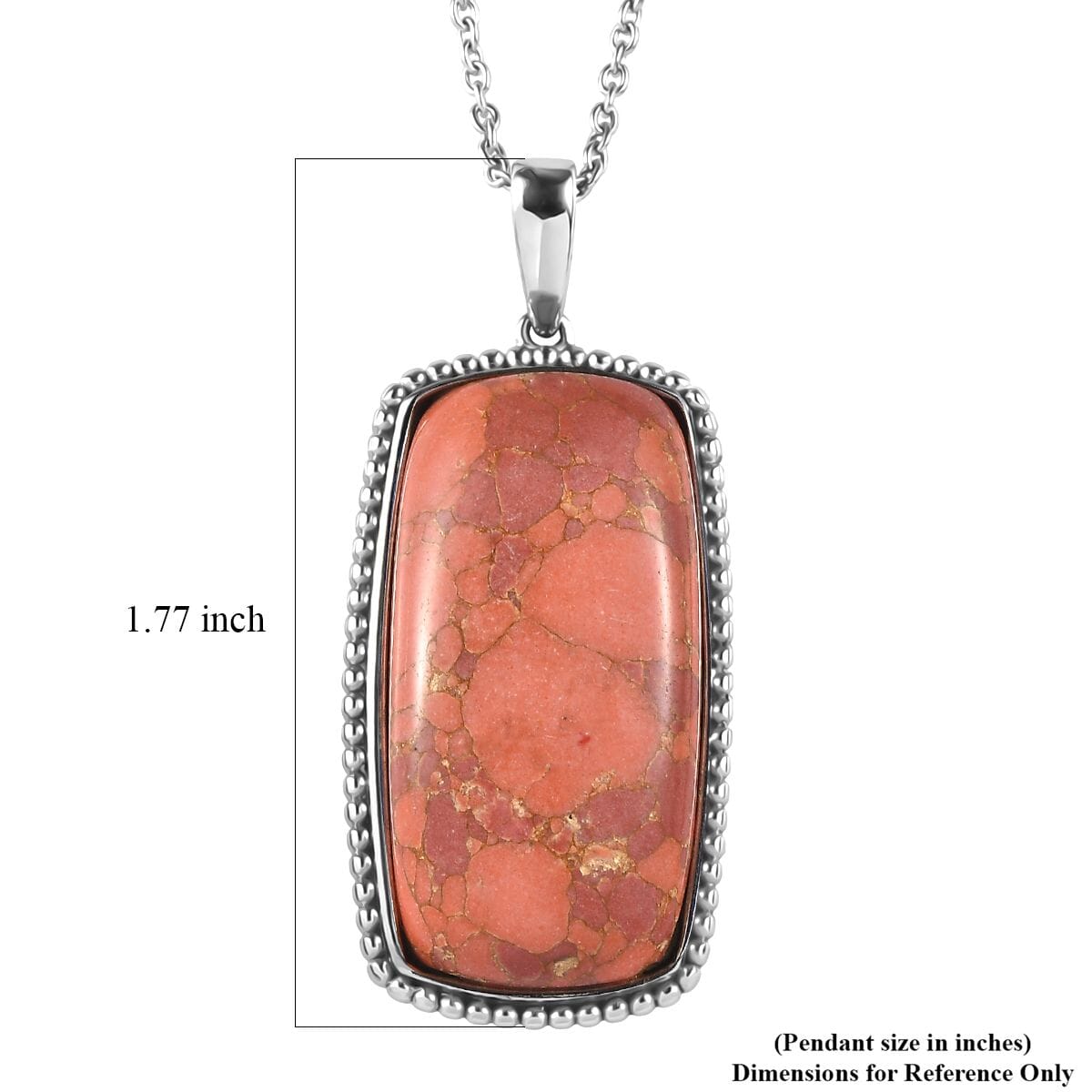 Mojave Oragne Turquoise 24.50 ctw Pendant Necklace in Stainless Steel 20 Inches image number 5
