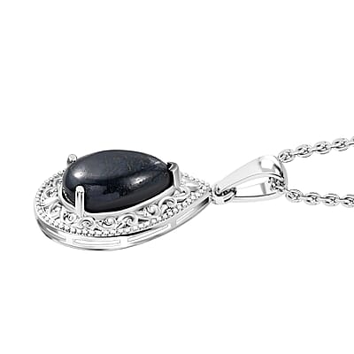 Vivianite 3.90 ctw Pendant in Platinum Bond with Stainless Steel Chain 20 Inches 
