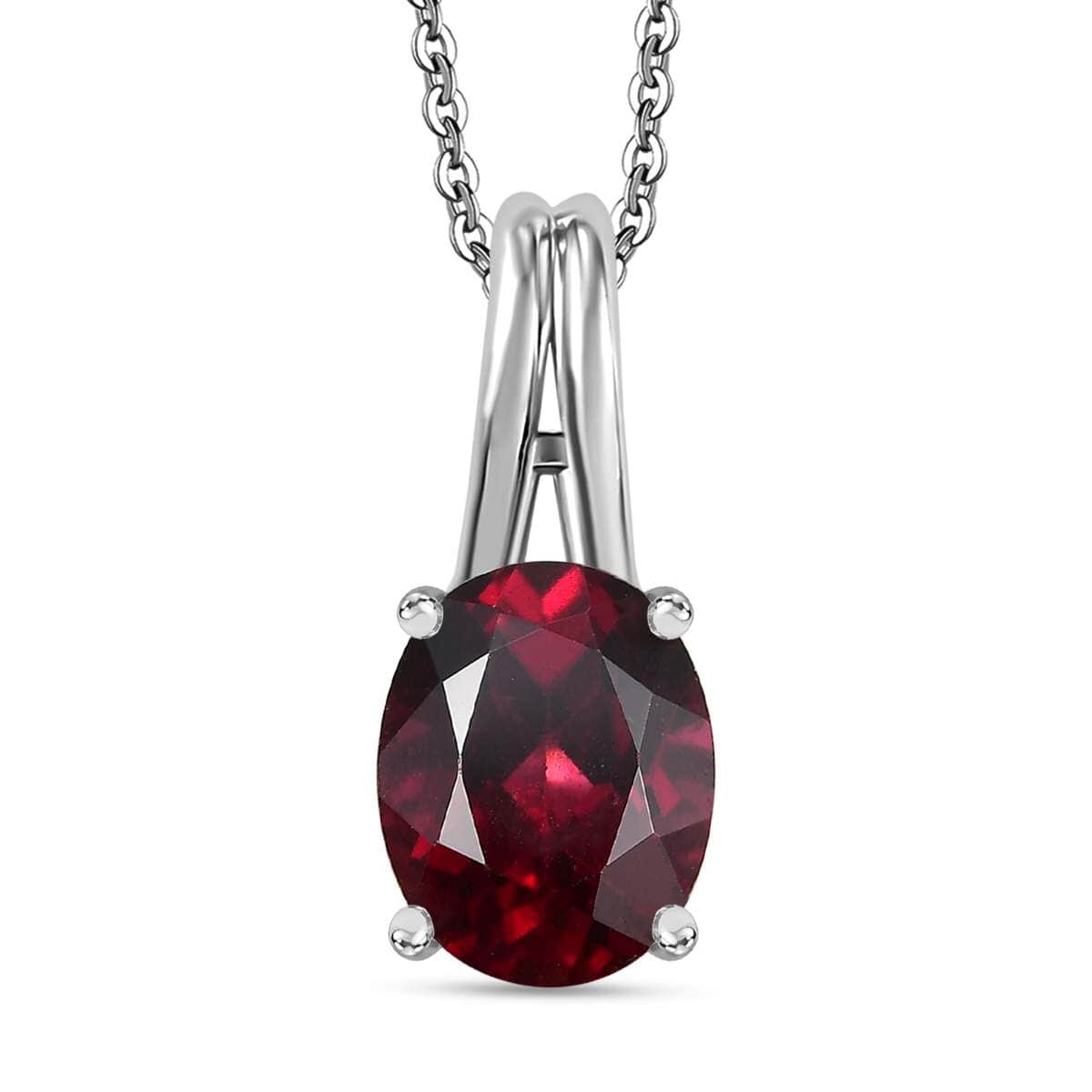 Orissa Rhodolite Garnet and Ouro Fino Rubellite 2.35 ctcw Pendant Necklace 20 Inches in Rhodium Over Sterling Silver image number 0