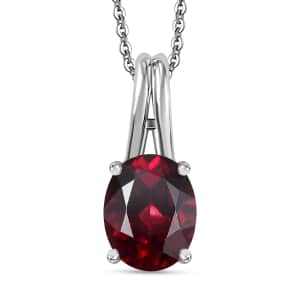 Orissa Rhodolite Garnet and Ouro Fino Rubellite 2.35 ctcw Pendant Necklace 20 Inches in Rhodium Over Sterling Silver