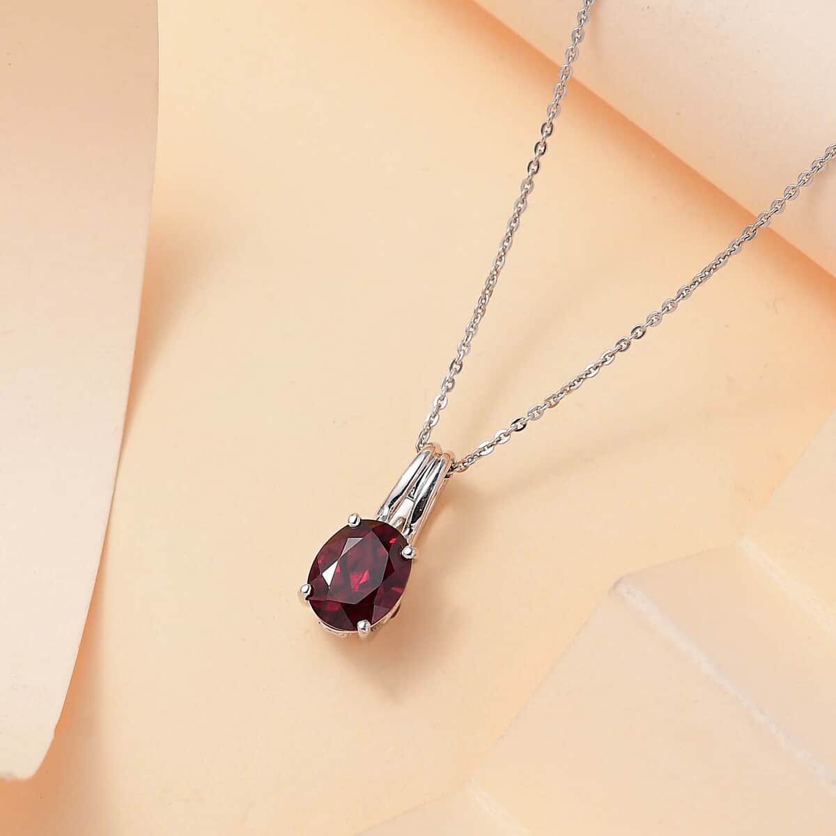 Orissa Rhodolite Garnet and Ouro Fino Rubellite 2.35 ctcw Pendant Necklace 20 Inches in Rhodium Over Sterling Silver image number 1