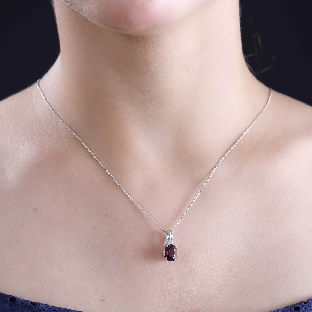 Orissa Rhodolite Garnet and Ouro Fino Rubellite 2.35 ctcw Pendant Necklace 20 Inches in Rhodium Over Sterling Silver image number 2