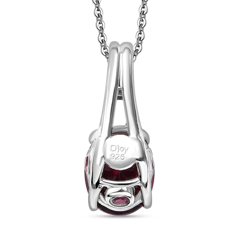 Orissa Rhodolite Garnet and Ouro Fino Rubellite 2.35 ctcw Pendant Necklace 20 Inches in Rhodium Over Sterling Silver