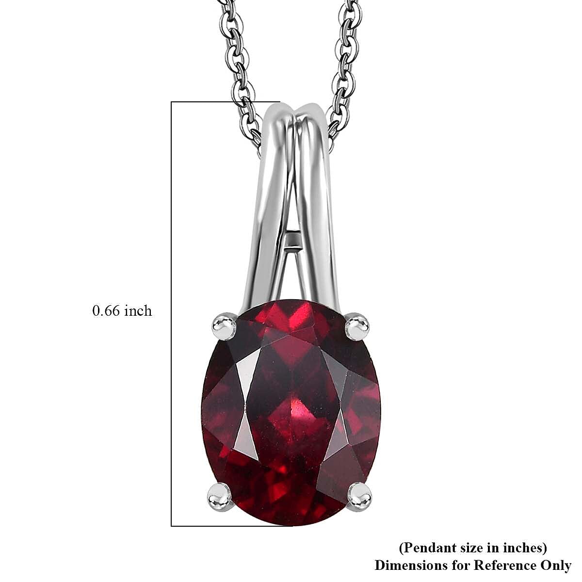Orissa Rhodolite Garnet and Ouro Fino Rubellite 2.35 ctcw Pendant Necklace 20 Inches in Rhodium Over Sterling Silver