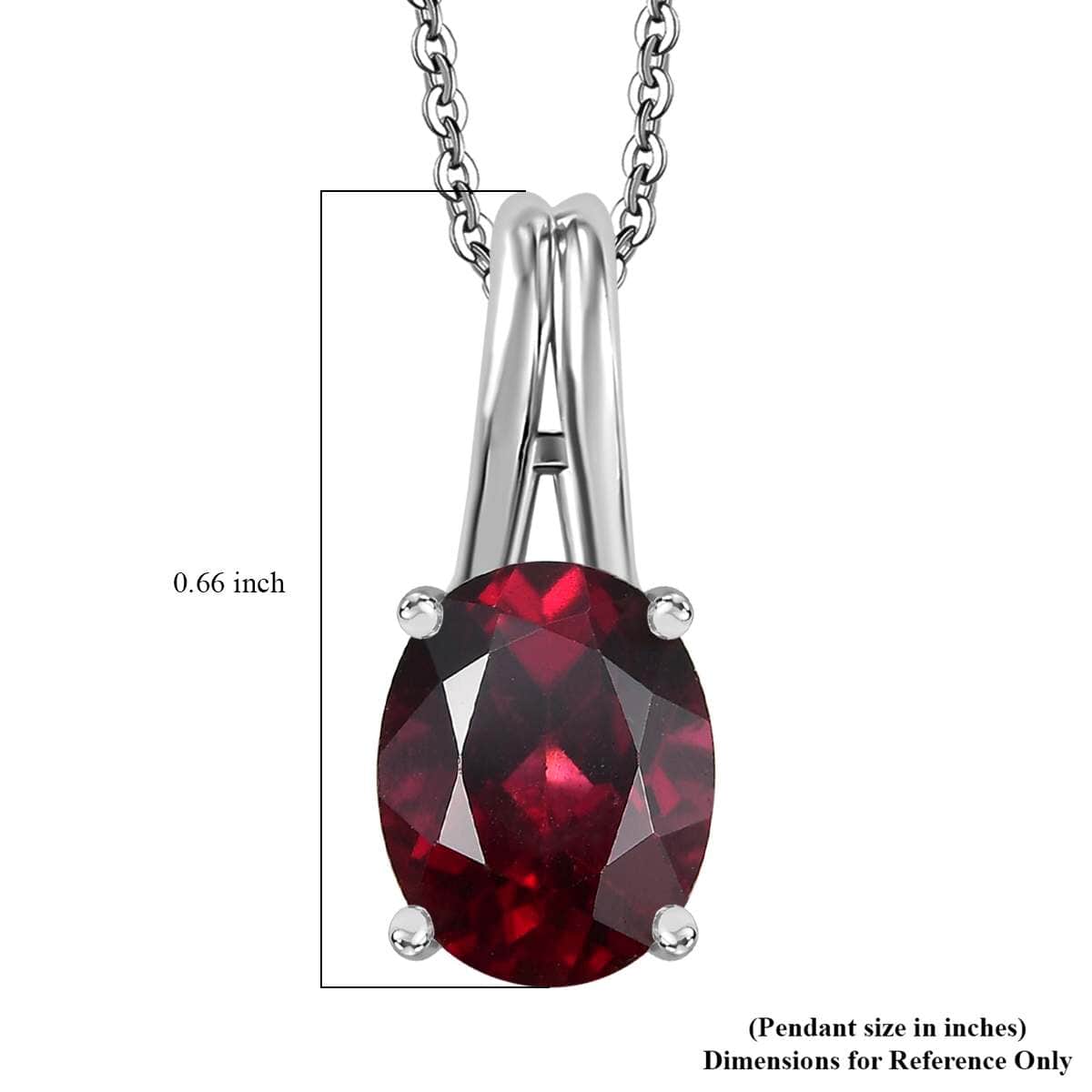 Orissa Rhodolite Garnet and Ouro Fino Rubellite 2.35 ctcw Pendant Necklace 20 Inches in Rhodium Over Sterling Silver image number 6