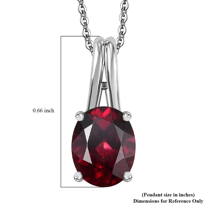 Orissa Rhodolite Garnet and Ouro Fino Rubellite 2.35 ctcw Pendant Necklace 20 Inches in Rhodium Over Sterling Silver