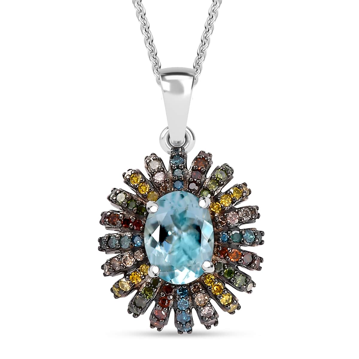 Aquamarine Pendant Necklace - Santa Maria Blue - Aquamarine Necklace outlet - 23.5 Inches