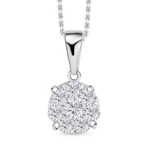 Luxuriant Lab Grown Diamond G-H SI 0.50 ctw Pendant Necklace 20 Inches in Platinum Over Sterling Silver