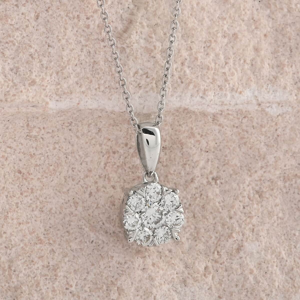 Luxuriant Lab Grown Diamond G-H SI 0.50 ctw Pendant Necklace 20 Inches in Platinum Over Sterling Silver image number 1