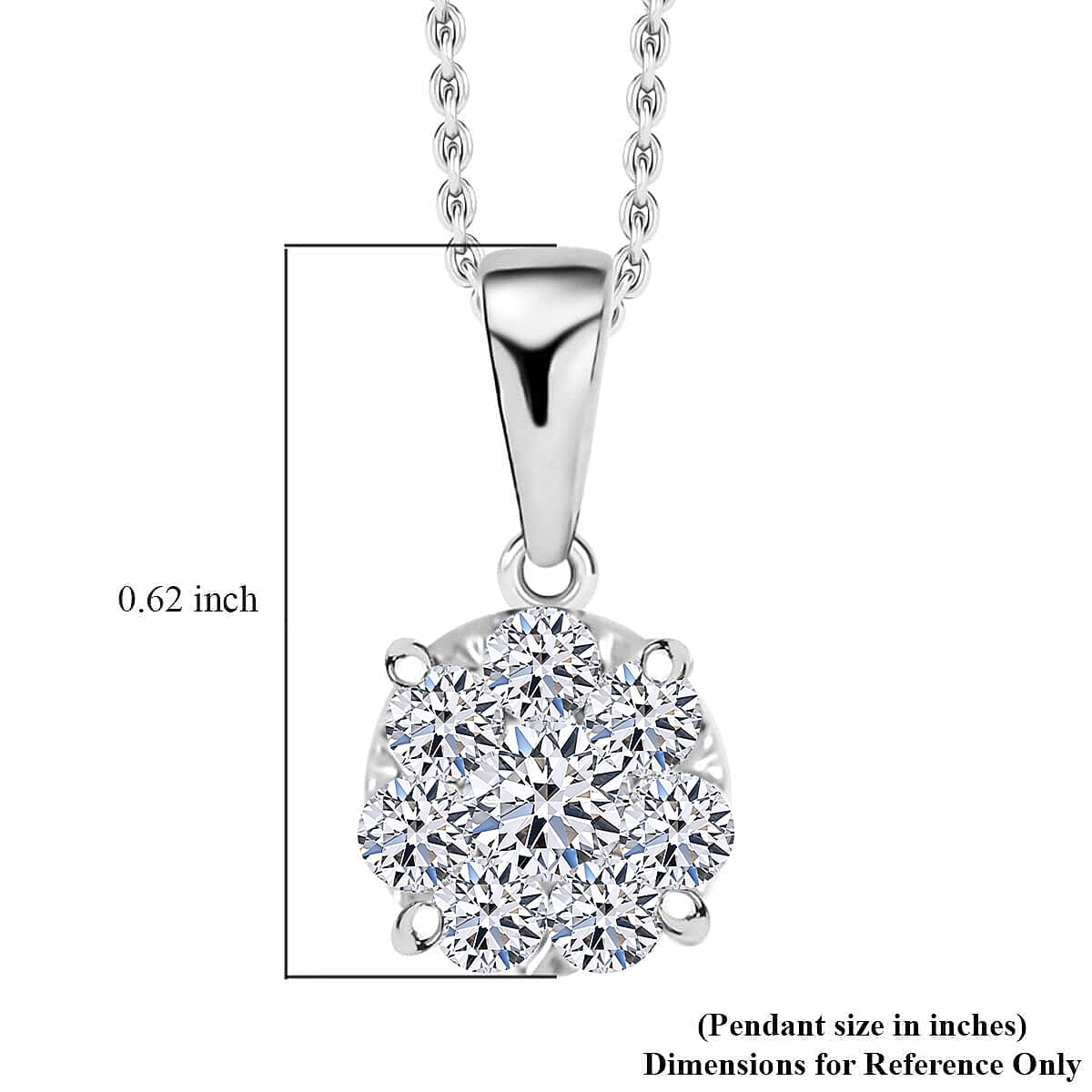 Luxuriant Lab Grown Diamond G-H SI 0.50 ctw Pendant Necklace 20 Inches in Platinum Over Sterling Silver