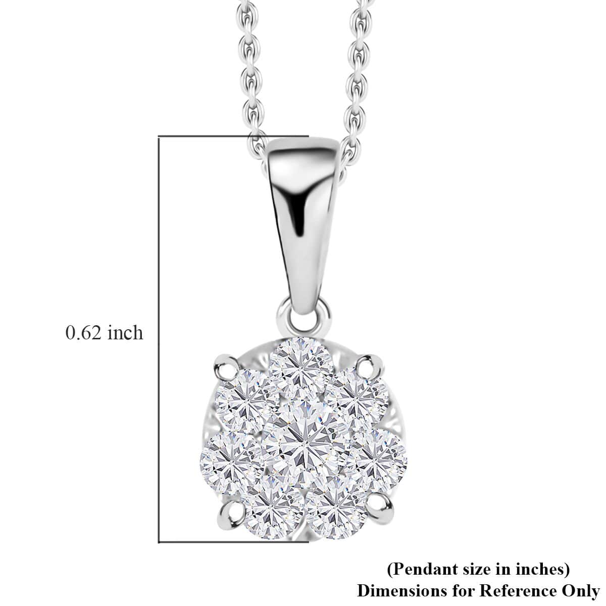 Luxuriant Lab Grown Diamond G-H SI 0.50 ctw Pendant Necklace 20 Inches in Platinum Over Sterling Silver image number 5