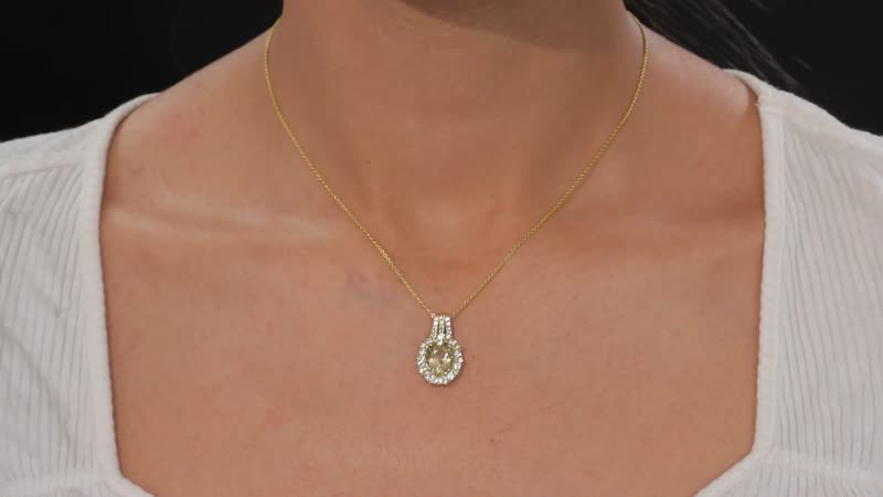 Premium Brazilian Heliodor and Multi Gemstone 3.85 ctw Golden Radiance Pendant Necklace in 18K Vermeil Yellow Gold Over Sterling Silver 20 Inches