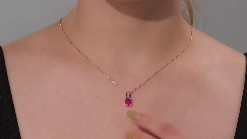 Premium Royal Ruby, Diamond and Red Diamond 1.60 ctw Bridge Pendant Necklace in 18K Vermeil Rose Gold Over Sterling Silver 20 Inches