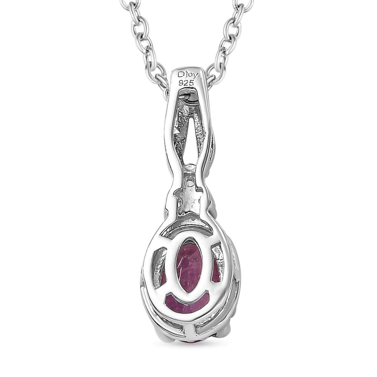 Premium Niassa Ruby (FF), White Zircon Earrings, Ring (Size 5.0) and Pendant Necklace (20 Inches) in Rhodium Over Sterling Silver 3.60 ctw image number 8