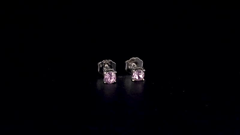 TLV Set of 7 Multi Color Austrian Crystal Solitaire Stud Earrings in Silvertone