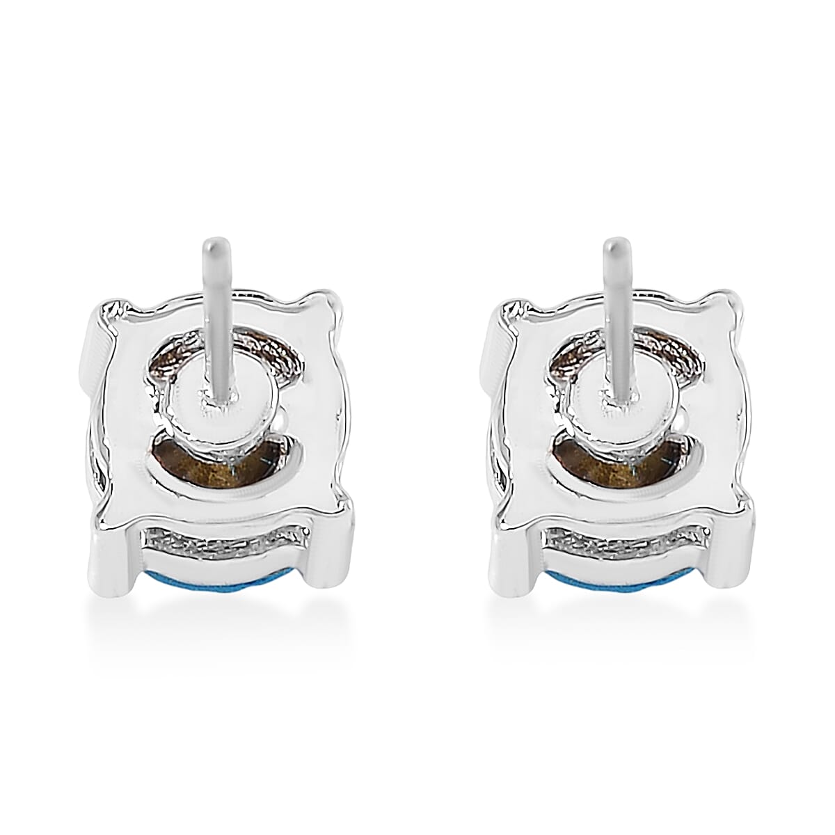 Set of 7 Multi Color Austrian Crystal Solitaire Stud Earrings in Silvertone