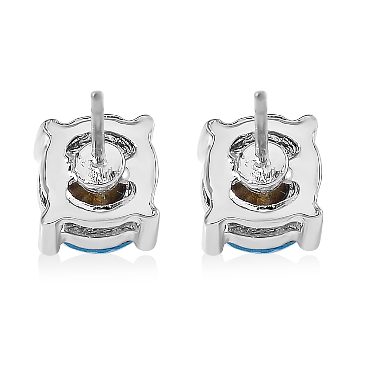 Set of 7 Multi Color Austrian Crystal Solitaire Stud Earrings in Silvertone