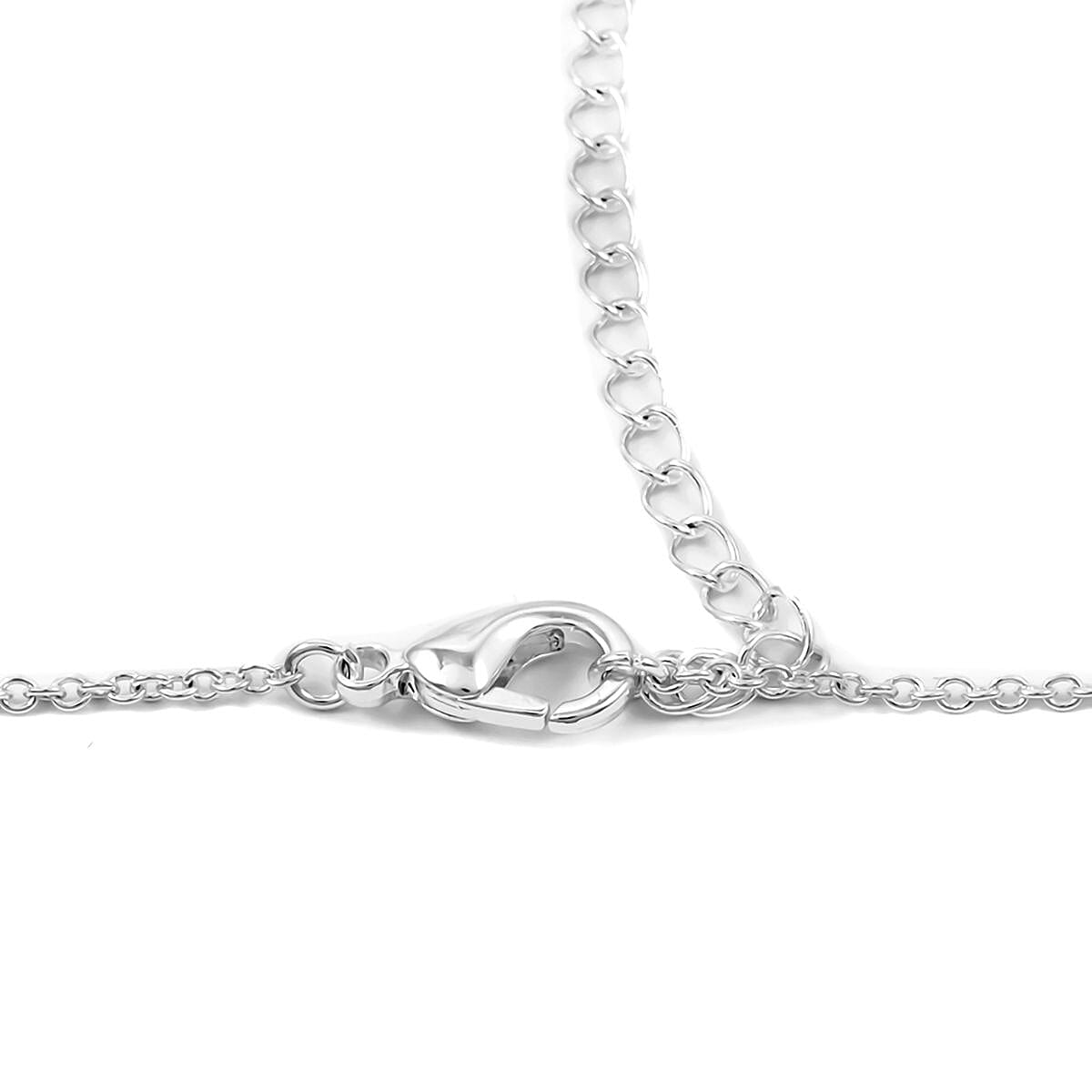Turquoise 0.25 ctw Heart Necklace and Earrings in Silvertone 18 Inches