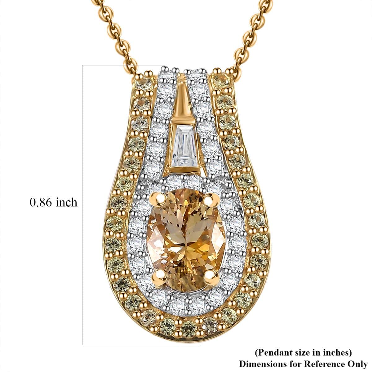 Doorbuster Premium Golden Tanzanite and Multi Gemstone 2.35 ctw Eternal Elegance Pendant Necklace in 18K Vermeil Yellow Gold Over Sterling Silver 20 Inches image number 5