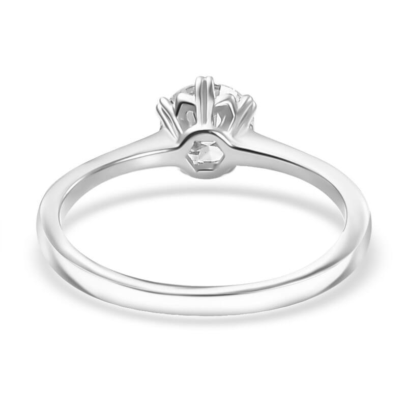 Moissanite 2.35 ctw Snowflake Earrings, Ring (Size 5.0), Pendant in Rhodium Over Sterling Silver with Stainless Steel Necklace 20 Inches
