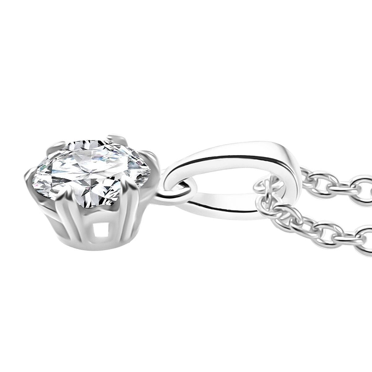 Moissanite 2.35 ctw Snowflake Earrings, Ring (Size 5.0), Pendant in Rhodium Over Sterling Silver with Stainless Steel Necklace 20 Inches