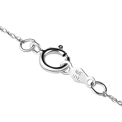 Luxoro Premium Ceylon Blue Sapphire and G-H I2 Diamond 1.90 ctw Modern Minimalist Pendant Necklace in 10K White Gold 18 Inches