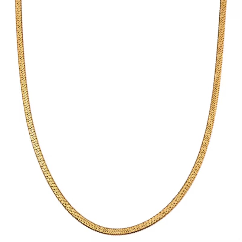 Set of 6 Paper Clip, Figaro, Snake, Beaded, Rope and Crystal Chain Necklace in ION Plated YG Stainless Steel (16, 18, 20, 22, 24, 26 Inches)