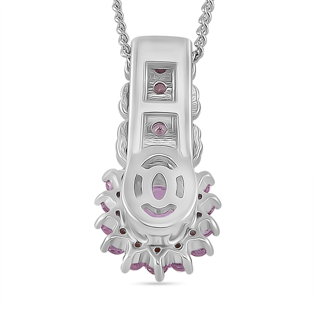 Martha Rocha Kunzite and Madagascar Pink Sapphire 1.40 ctw Pendant Necklace in 18K Vermeil YG and Rhodium Over Sterling Silver 20 Inches image number 3