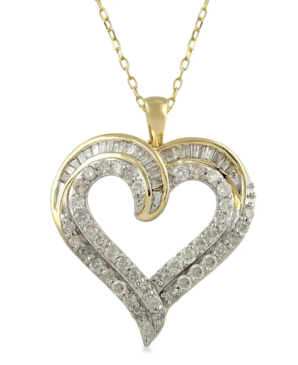 Diamond 0.37 ctw Pendant Necklace 18 Inches in 14K Yellow Gold Over Sterling Silver image number 0