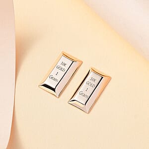 Set of 2 Bar in 10K Yellow Gold 2 Grams