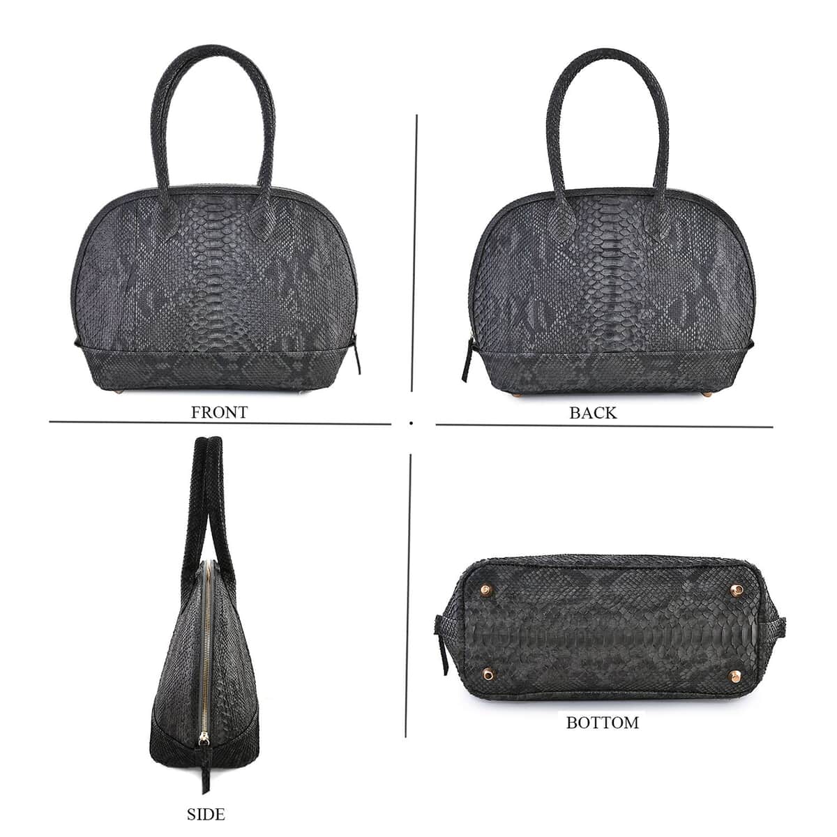 Doorbuster The Grand Pelle Black Color 100% Genuine Python Leather Tote Bag and Cell Phone Bag image number 2