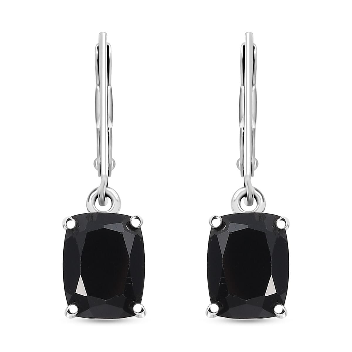 Karis Thai Black Spinel 19.80 ctw Lever Back Earrings, Blooming Grace Ring (Size 8.0) Pendant in Platinum Bond with Stainless Steel Necklace 20 Inches image number 10