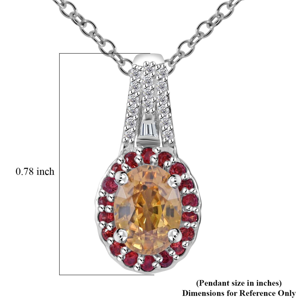 Yellow Zircon and Multi Gemstone 2.50 ctw Ocean Bloom Pendant Necklace in Rhodium Over Sterling Silver 20 Inches image number 5