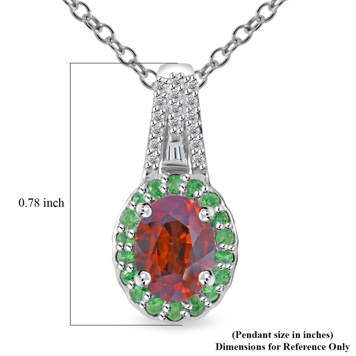 Sunset Zircon and Multi Gemstone 2.50 ctw Ocean Bloom Pendant Necklace in Rhodium Over Sterling Silver 20 Inches image number 5