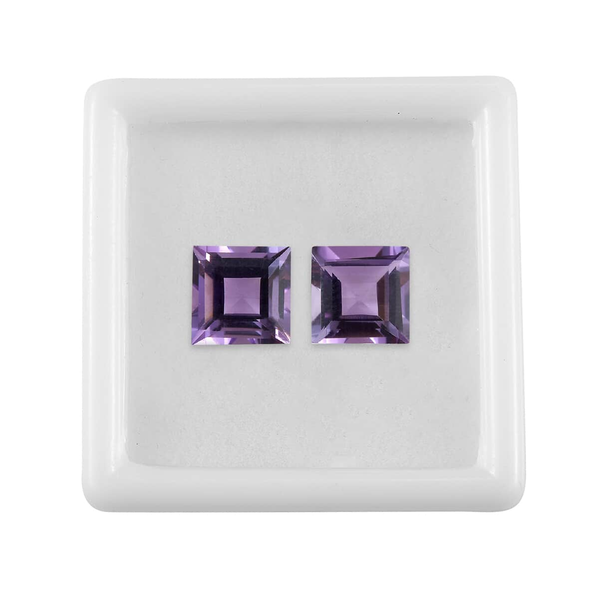 Rose De France Amethyst Set of 2 (Sqr 7 mm) 2.92 ctw Loose Gemstone image number 3