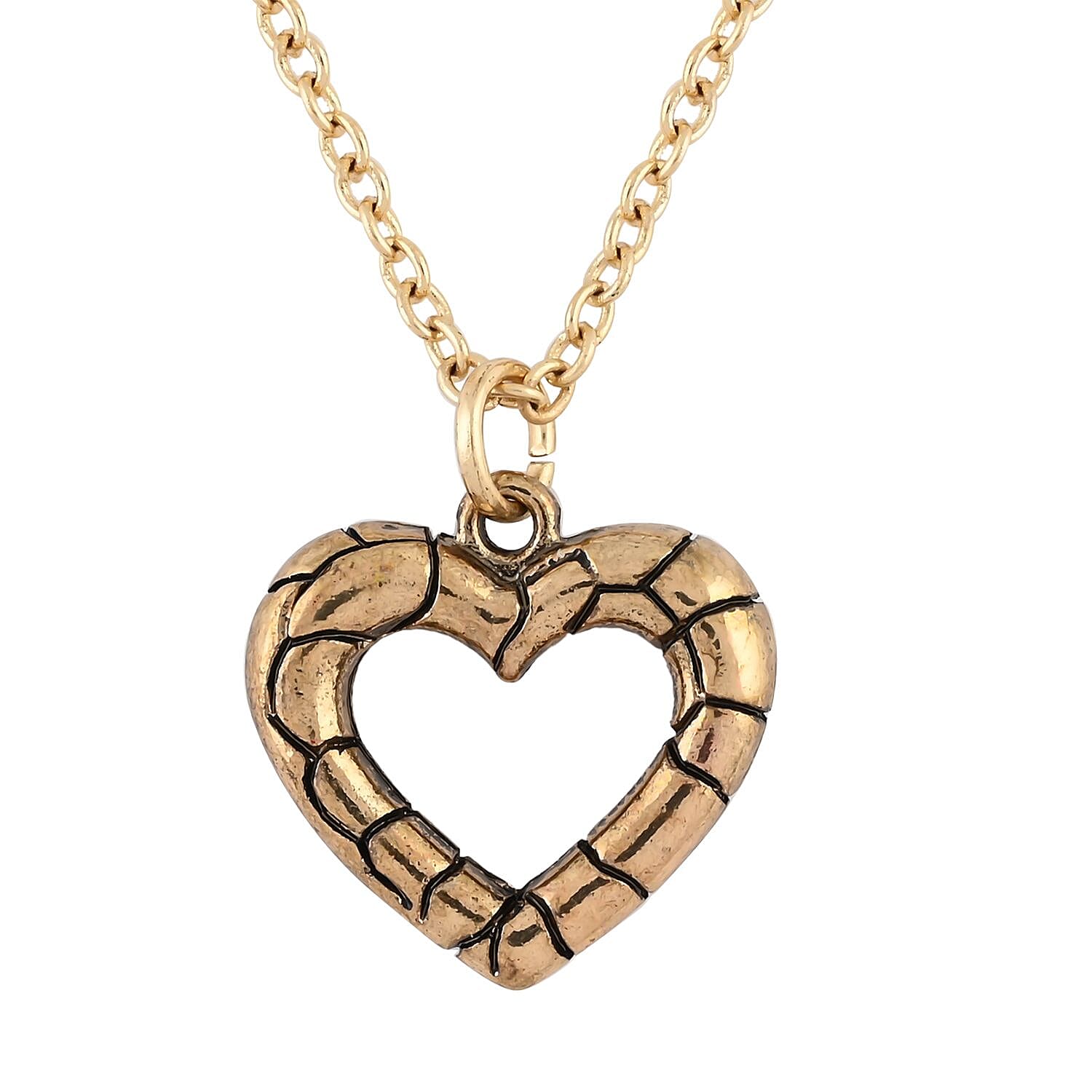 GC Quartz Movement Heart Band Watch with Heart Necklace 18 Inches and Earrings in Goldtone & Rosetone
