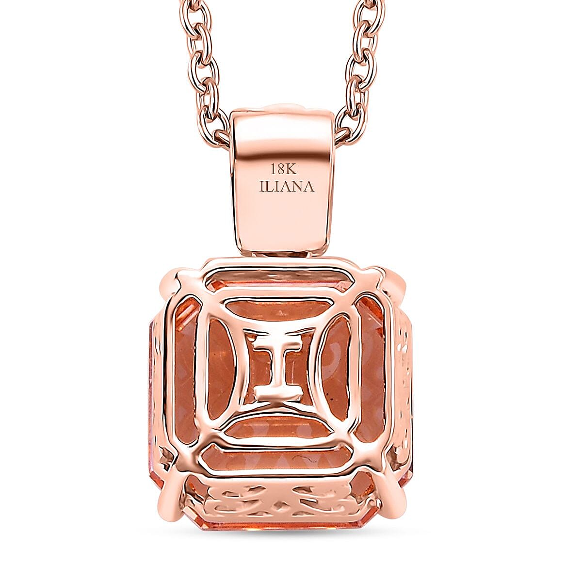 Iliana 18K Rose Gold AAA Marropino Morganite, Paraiba Tourmaline and G-H SI Diamond Accent 7.35 ctw Pendant Necklace 18 Inches 4.80 Grams